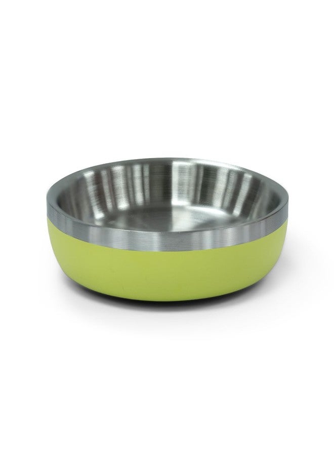 Zigly Lifestyle Meow Dish Double-Walled Cat Bowl - Whisker-Friendly, Anti-Slip Feeding Bowl for Cats, Lime - Image 2